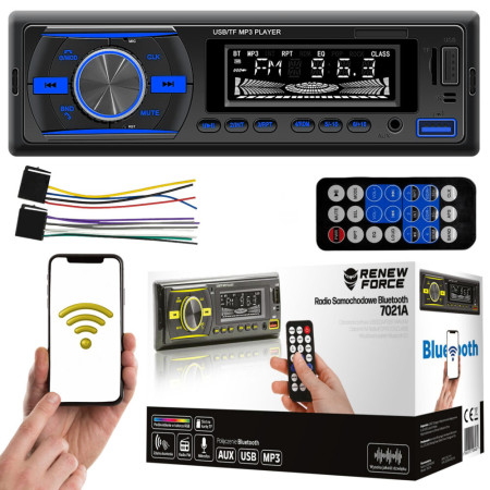 Player Auto RGB, 4 x 50W cu Bluetooth, Telefon, Radio, MP3, AUX, Card, Telecomanda