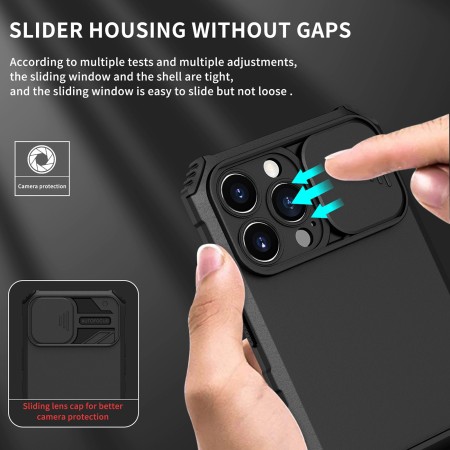 Husa Defender cu Stand pentru Samsung Galaxy A72 4G/ 5G, Negru, Suport reglabil, Antisoc, Protectie glisanta pentru camera, Flippy