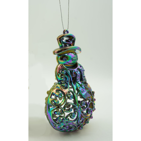 Ornament brad de Craciun, Iridescent, in forma de Om de zapada, 8 cm x 13 cm, Plastic, Flippy