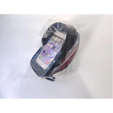 Borseta bicicleta impermeabila cu husa pentru telefon Flippy, montare pe ghidon, compatibila cu telefoane de pana la 16 cm, spatiu depozitare, 18.5x9.5 cm, rosu