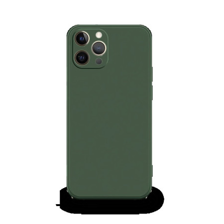 Husa pentru Apple iPhone 14 Pro Max Flippy, Liquid Silicone, cu Microfibra pe interior, Protectie Antisoc, Dark Green, Verde inchis