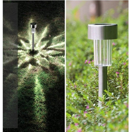 Lampa solara LED de exterior pentru gradina Flippy, dispersor normal, 0.06W, Inox, 29 cm