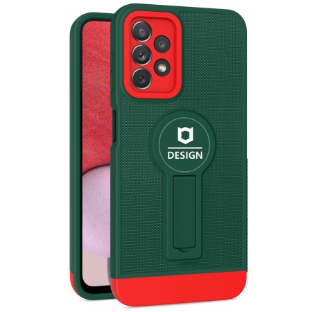 Husa Armor Design cu Stand pentru Apple iPhone 11 Pro, Verde/Rosu, Suport Auto Magnetic, Wireless Charge, Protectie Antisoc, Flippy