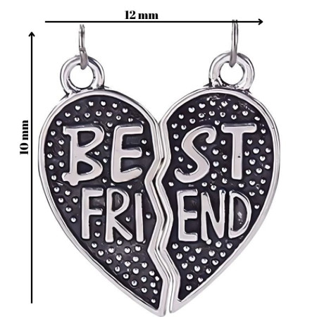 Pandantiv, Jolie Silver, Argint 925, Model Inima Best Friend, 1 g, 10x12 mm