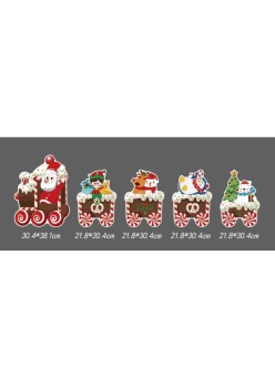 Christmas card light-up train - Christmas train K model - including 10 poles