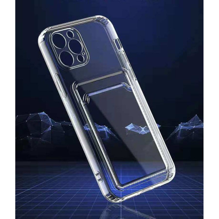 Husa protectie Flippy cu suport card compatibila cu Samsung Galaxy A50 Transparent