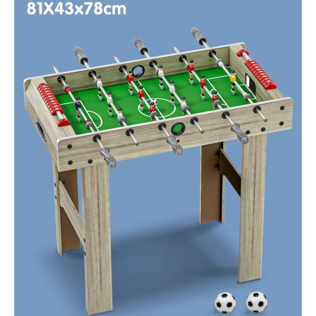 Masa de Fotbal cu Teren si 18 Jucatori Flippy, 6 Manere, cu Tablou pentru Scor, din Metal, Lemn si ABS, 81 x 43 x 78 cm, cu Picioare, pentru copii/adulti, Gri