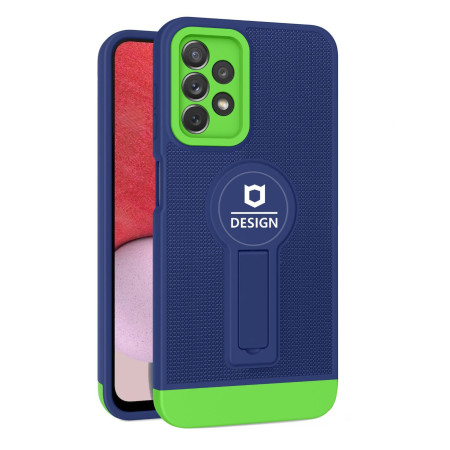 Husa Armor Design cu Stand pentru iPhone 11 Pro, Albastru/ Verde, Suport Auto Magnetic, Wireless Charge, Protectie Antisoc, Flippy