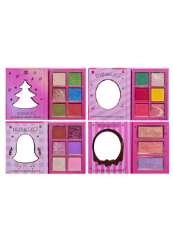 Set 4 Palete de Machiaj, KEVIN & COCO, Christmas Jingle, 21 culori, 27.3 x 20.8 x 2.4 cm