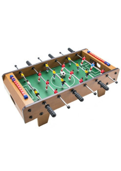 Mini Masa de Fotbal cu Teren si 18 Jucatori Flippy, 6 Manere, cu Tablou pentru Scor, din Metal, Lemn si ABS, 50 x 25 x 16 cm, cu Picioruse, pentru copii/adulti