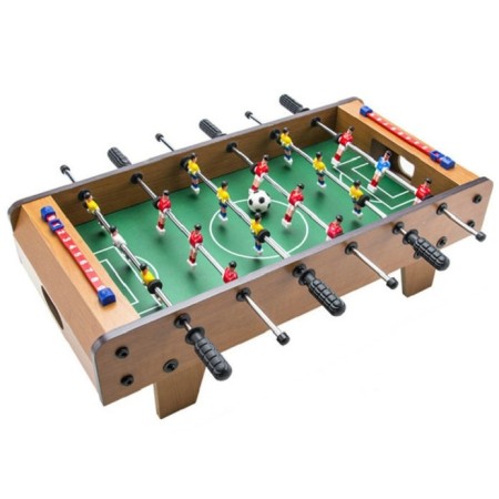 Mini Masa de Fotbal cu Teren si 18 Jucatori Flippy, 6 Manere, cu Tablou pentru Scor, din Metal, Lemn si ABS, 50 x 25 x 16 cm, cu Picioruse, pentru copii/adulti