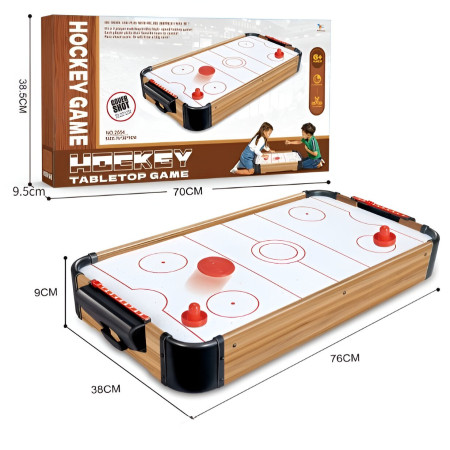 Masa Air Hockey Graffiti fara Picioare, Flippy, Lemn, 2 Pucuri, Tabela Scor, 2 Impingatoare, 76x38x9 cm, Maro