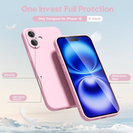 Husa de Protectie Matte TPU, Flippy, pentru Apple iPhone 16 Plus, Protectie Camera, Antisoc, Antizgariere, Antialunecare, Acoperire Completa, Roz