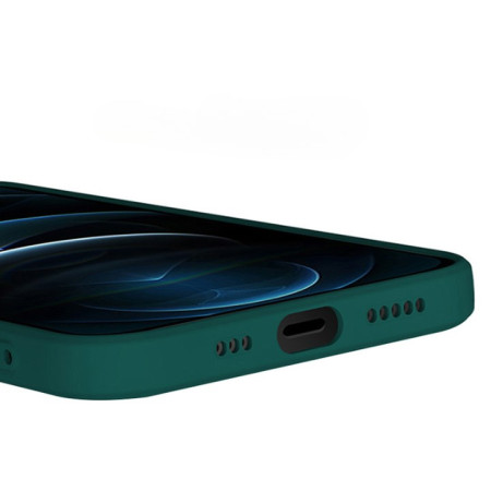 Husa pentru Samsung Galaxy A13 5G, Flippy, Liquid Silicone, cu Microfibra pe interior, Protectie Antisoc, Verde inchis