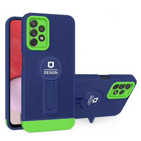 Husa Armor Design cu Stand pentru Apple iPhone XR, Albastru/Verde, Suport Auto Magnetic, Wireless Charge, Protectie Antisoc, Flippy