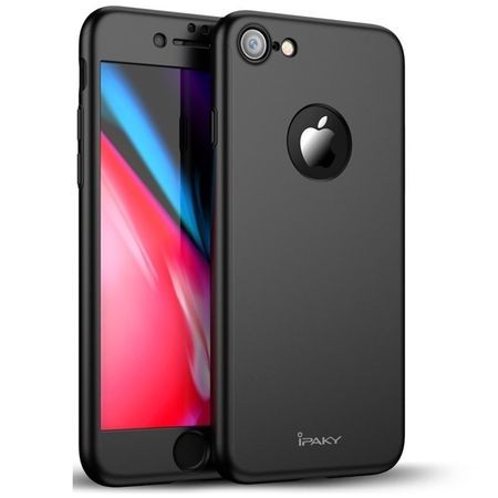 Husa Apple iPhone 8 IPAKY Full Cover 360 Negru + Folie Cadou