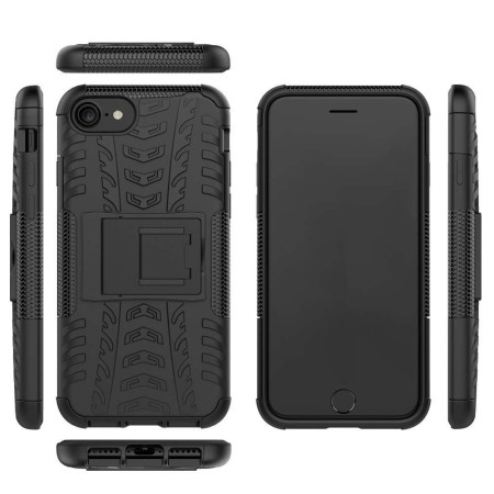 Husa protectie Flippy pentru Samsung A51 Defender Model 3 cu Suport, Negru