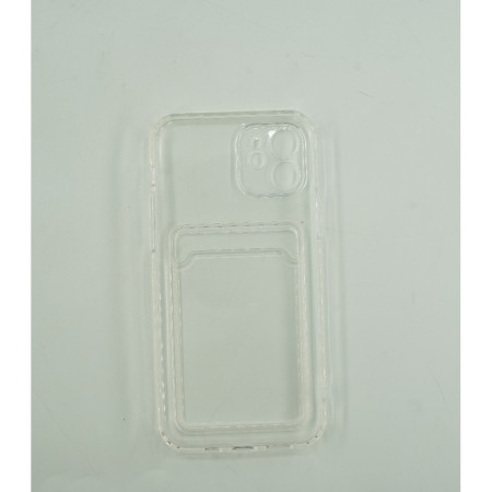 Husa protectie Flippy cu suport card compatibila cu Apple iPhone 12 Mini Transparent