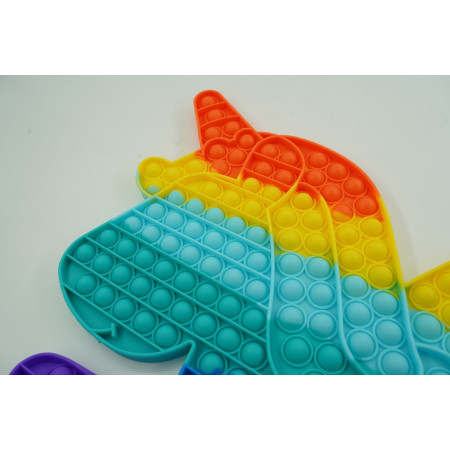 Jucarie antistres din silicon Flippy, Pop it Now and Flip It ,Unicorn cu aripi ,Multicolor