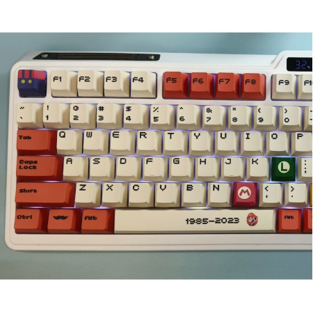 Kit Taste Super Mario, Flippy, PBT Keycaps, Compatibil cu 99% dintre Tastaturile Mecanice, 124 Taste, Multicolor