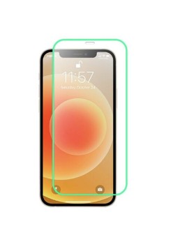 Folie Sticla Securizata Flippy,  Luminous, compatibila cu Apple iPhone 12, Margine fosforescenta verde