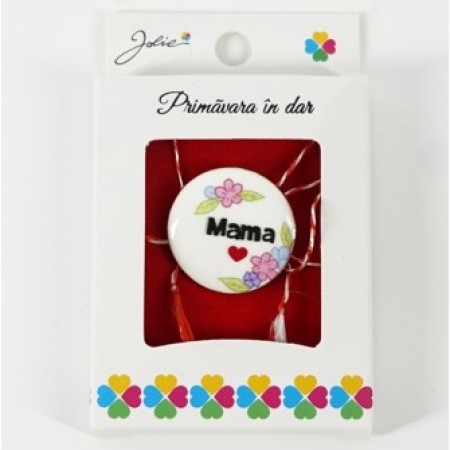 Martisor Brosa Mica in Cutie, Dimensiune Brosa 2.5-3 cm, Material Metal, Model Cerc Mama