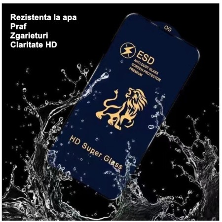 Folie Sticla securizata Flippy compatibila cu Xiaomi Redmi Note 12 Pro 5G Full  Sticla ESD, Top Glass, Anti-static, Negru