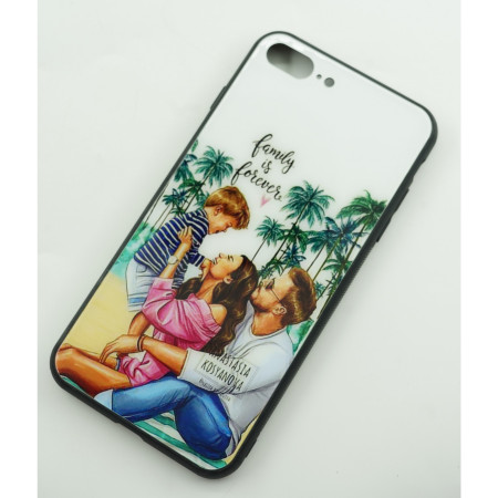 Husa protectie,Flippy, compatibila cu Apple iPhone 12 Pro Glass print Family is Forever Multicolor