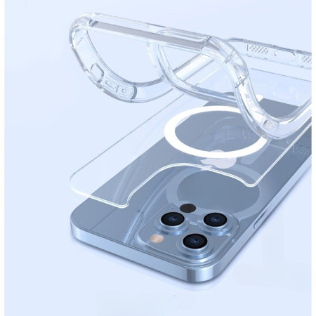 Husa MagSafe Silicone pentru iPhone 14, Flippy, Transparenta