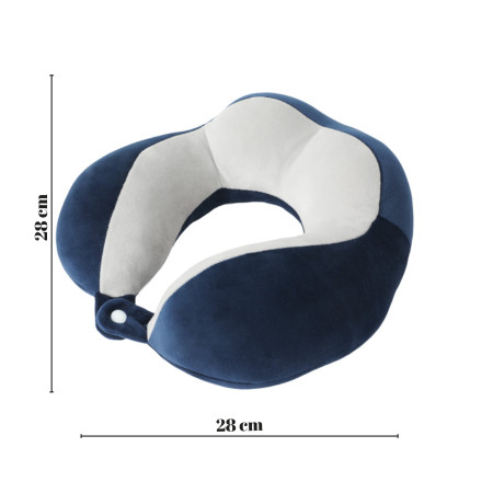 Flippy Cotton Travel Neck Pillow, 4 Humps, Comfort, Travel Accessory, Office, Car, Clip System, Navy