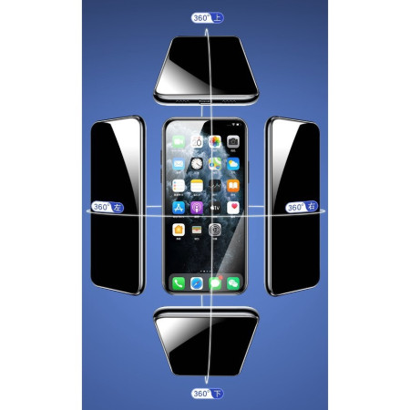 Folie protectie Flippy pentru iPhone 14 Plus, Sticla securizata, temperata, duritate 9H, Privacy 360, Transparenta, Protectie Completa