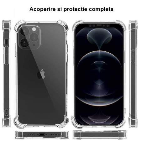 Husa de protectie Flippy, TPU, pentru Apple iPhone 15 Pro Max, Antisoc, Protectie colturi, Rezistenta la impact, 1.5 mm, Transparenta