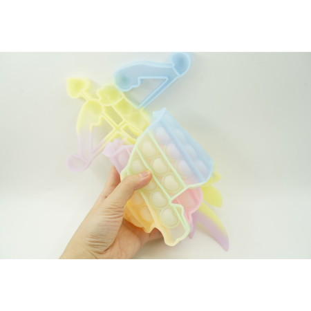 Jucarie antistres din silicon Flippy, Pop it Now and Flip It , 40x45 cm, Cupidon, Fosforescent, Multicolor