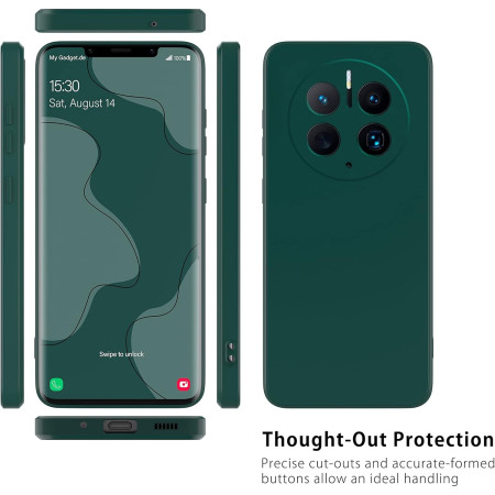 Husa de Protectie, Flippy, pentru Huawei Mate 50 Pro, Liquid Silicone, cu Microfibra pe Interior, Protectie Antisoc, Compatibil Incarcare Wireless, Verde