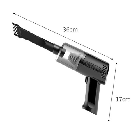 Aspirator Portabil Auto, Flippy, Tip Pistol K7A, Pentru Casa si Masina, Cablu Auto, 36 x 17 cm, Negru