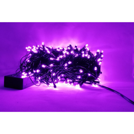 Instalatie de Craciun Fir Negru Tip Sir 9 m 100 LED -uri Violet