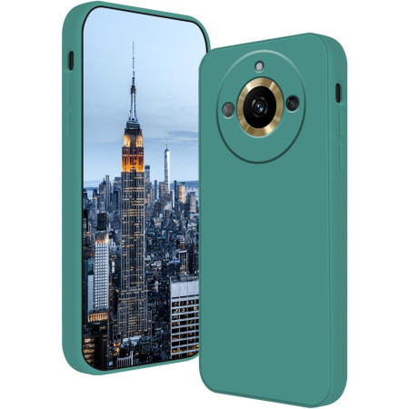 Husa de Protectie, Flippy, pentru Realme 11 Pro Plus, Liquid Silicone, cu Microfibra pe Interior, Protectie Antisoc, Compatibil Incarcare Wireless, Verde