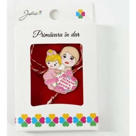 Martisor Brosa Mica in Cutie, Dimensiune Brosa 2.5-3 cm, Material Metal, Model 