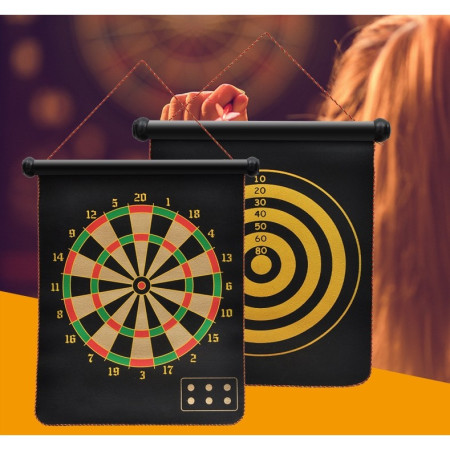 Set Joc Darts Flippy, Doua Fete pentru Joc, 6 Sageti Incluse, Magnetic, Dimensiuni 37 x 40 cm, Design clasic, Multicolor