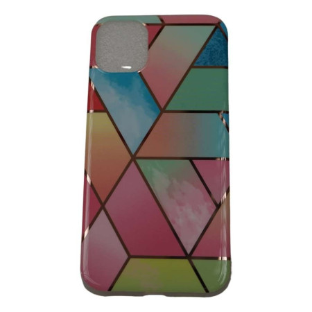 Husa protectie pentru Samsung A71 Soft IMD TPU Marble Geometric Roz