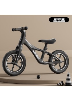 Children's balance bike without pedals 2 in 1 sliding scooter - Color: Starry Black 14 inches