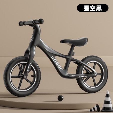 Children's balance bike without pedals 2 in 1 sliding scooter - Color: Starry Black 14 inches