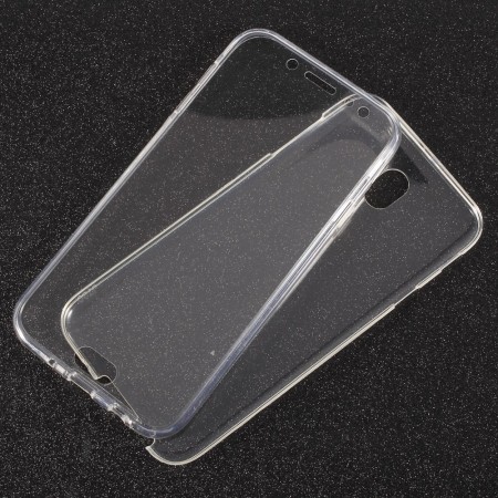 Husa de protectie Flippy® pentru Samsung J7 2016 Full Tpu 360 V2 Transparent cu margini albe