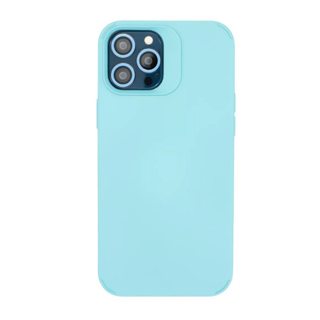 Husa Apple iPhone 13 Pro, Flippy, din Silicon Lichid, Interior din Microfibra, Lentile Fosforescente de Protectie Camera, Anti Amprenta, Rezistenta la Socuri, Bleu