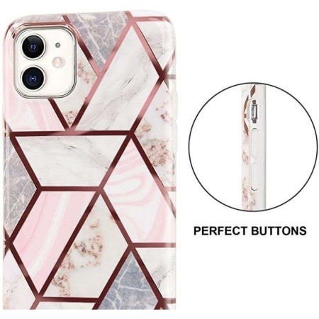 Husa protectie pentru Samsung S10 Plus Soft IMD TPU Marble Geometric Alb