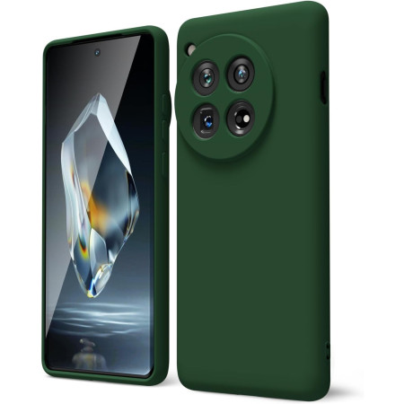 Husa de Protectie, Flippy, pentru OnePlus 12 5G, Liquid Silicone, cu Microfibra pe Interior, Protectie Antisoc, Compatibil Incarcare Wireless, Verde