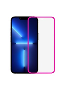 Folie de Sticla Securizata pentru Apple iPhone 15, Flippy, Luminous, Margine Fosforescenta Neon din Silicon, Mat, Anti-Amprenta, Protectie Completa, 9H, Roz