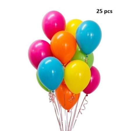 Set 25 Baloane din Latex, Flippy, Model Party, 13 cm, Multicolore, 1 g