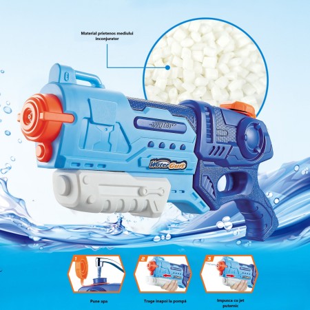 Pistol cu Apa pentru Copii, Rezervor, Pentru Piscina/Plaja, Flippy, 6ani+, Albastru, 900ML