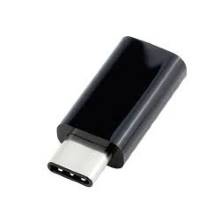 Adaptor micro USB (mama) to Type-C(tata) cu Agatatoare Breloc inclusa, Negru